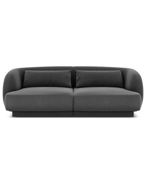 Canapé Velours Tulum  2 Places gris - 184x85x74 cm