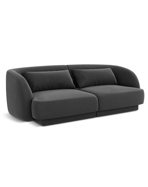 Canapé Velours Tulum  2 Places gris - 184x85x74 cm