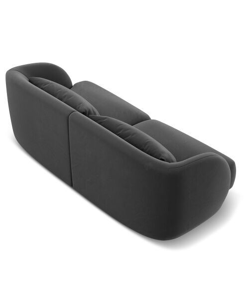 Canapé Velours Tulum  2 Places gris - 184x85x74 cm