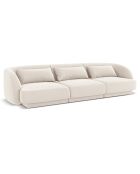 Canapé Velours Tulum 3 Places beige clair - 259x85x74 cm
