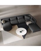 Canapé d'angle Panoramique Droit Velours Tulum 6 Places gris - 327x245x74 cm
