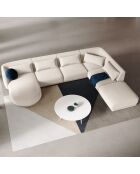Canapé d'angle Panoramique Droit Velours Tulum 6 Places beige clair - 327x245x74 cm