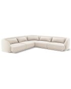 Canapé d'angle Réversible Velours Tulum 5 Places beige clair - 252x252x74 cm