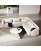 Canapé d'angle Réversible Velours Tulum 5 Places beige clair - 252x252x74 cm