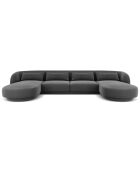 Canapé Panoramique Velvet Tulum 5 Places gris - 334x155x74 cm