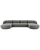 Canapé Panoramique Velvet Tulum 5 Places gris clair - 334x155x74 cm