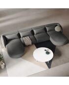 Canapé Panoramique Velvet Tulum 5 Places gris clair - 334x155x74 cm