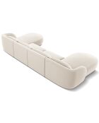 Canapé Panoramique Velvet Tulum 5 Places beige clair - 334x155x74 cm