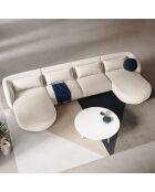 Canapé Panoramique Velvet Tulum 5 Places beige clair - 334x155x74 cm