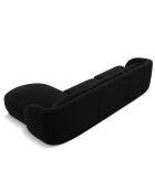 Canapé d'angle Droit Velours Tulum 4 Places noir - 259x155x74 cm