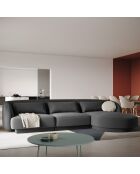 Canapé d'angle Droit Velours Tulum 4 Places gris - 259x155x74 cm