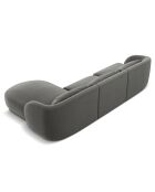 Canapé d'angle Droit Velours Tulum 4 Places gris clair - 259x155x74 cm