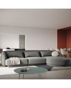 Canapé d'angle Droit Velours Tulum 4 Places gris clair - 259x155x74 cm