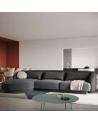 Canapé d'angle Gauche Velours Tulum 4 Places gris - 259x155x74 cm
