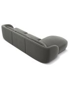 Canapé d'angle Gauche Velours Tulum 4 Places gris clair - 259x155x74 cm