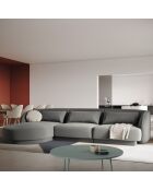 Canapé d'angle Gauche Velours Tulum 4 Places gris clair - 259x155x74 cm