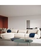 Canapé d'angle Gauche Velours Tulum 4 Places beige clair - 259x155x74 cm