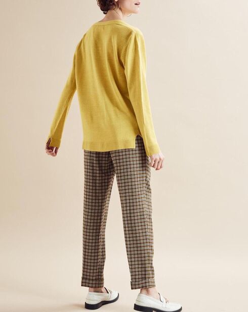 Cardigan en Lin mélangé Ninja jaune