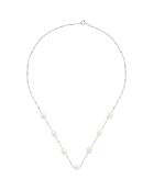 Witgouden halsketting met natuurlijke witte barokke gekweekte zoetwaterparels