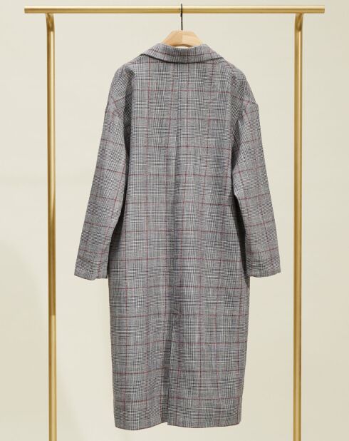 Manteau en Lin mélangé Irene prince de galles noir/écru