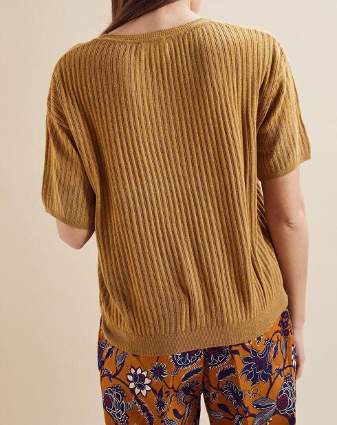 Pull fin Simon jaune ocre