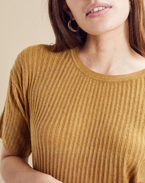 Pull fin Simon jaune ocre