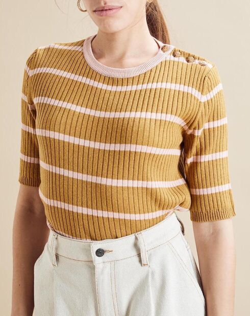 Pull Sabine ocre/rose