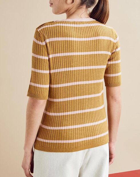 Pull Sabine ocre/rose