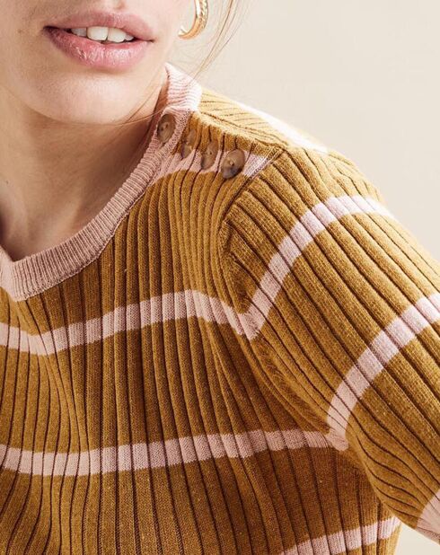 Pull Sabine ocre/rose