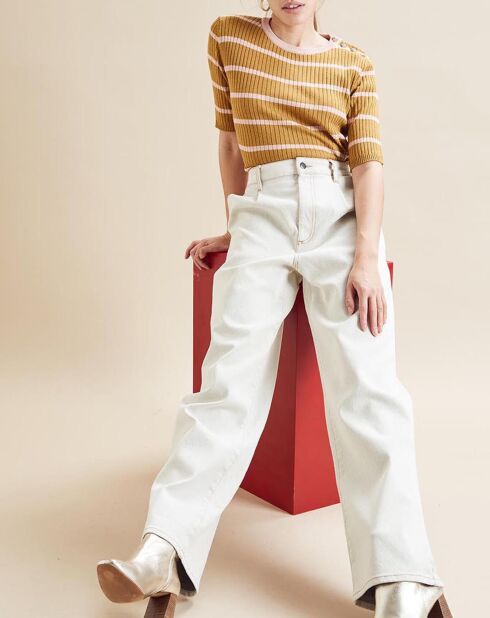 Pull Sabine ocre/rose