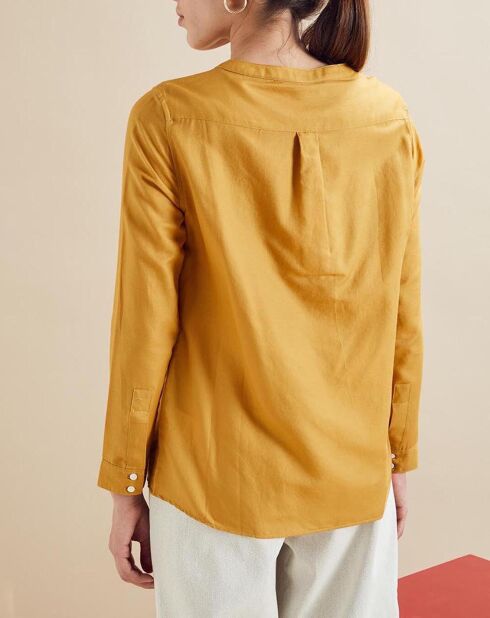 Gelbe Bluse aus Baumwolle und Seide Cannes