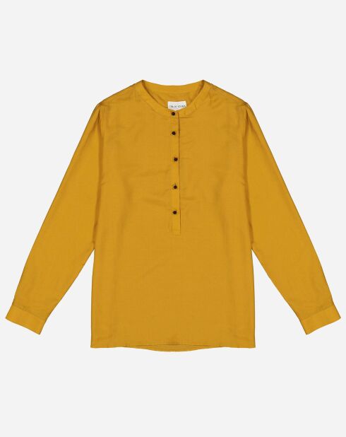 Gelbe Bluse aus Baumwolle und Seide Cannes