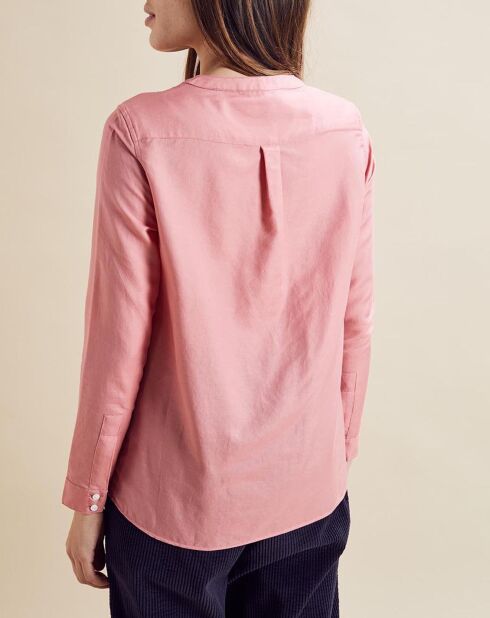 Blouse en Coton & Soie Cannes rose