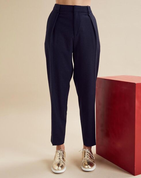 Pantalon en Laine mélangée Philou bleu marine