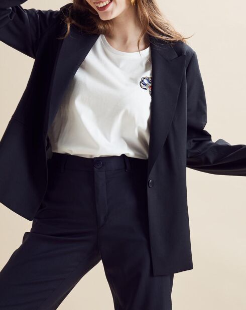 Ursule schwarze Jacke aus Wollmischung