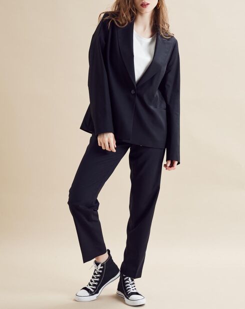 Ursule schwarze Jacke aus Wollmischung