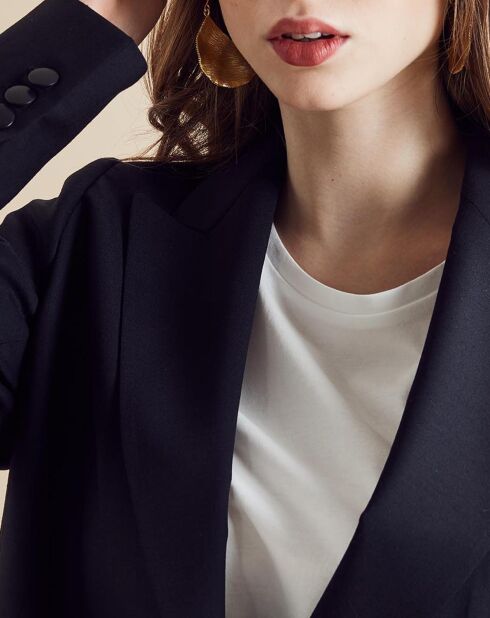 Ursule schwarze Jacke aus Wollmischung