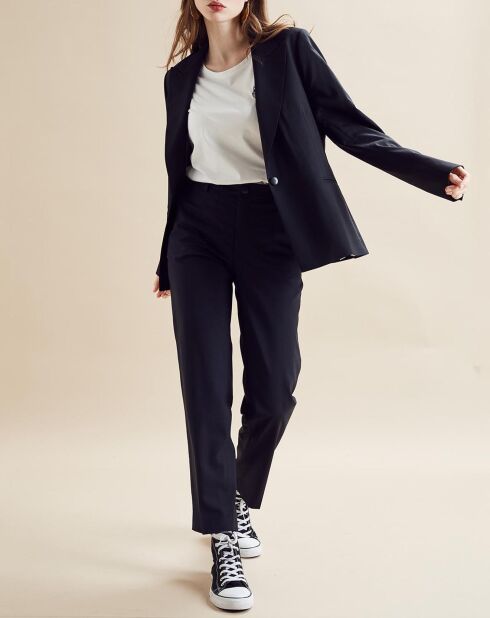 Ursule schwarze Jacke aus Wollmischung