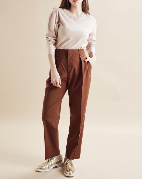 Pantalon en Laine mélangée Philou café