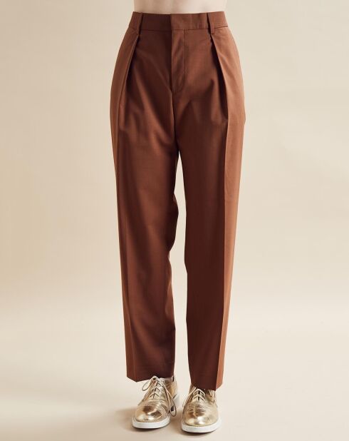 Pantalon en Laine mélangée Philou café