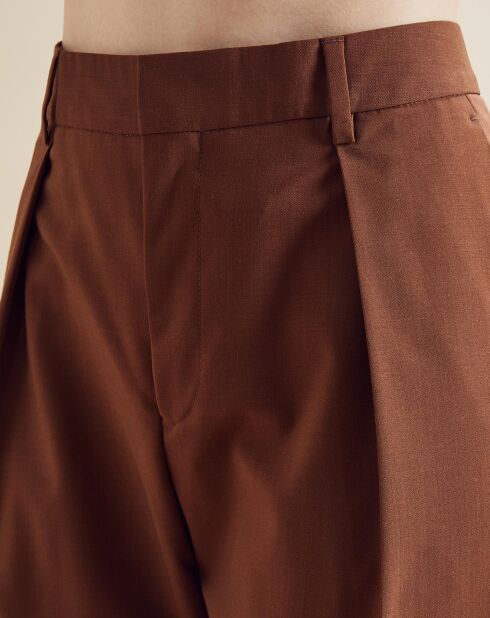 Pantalon en Laine mélangée Philou café