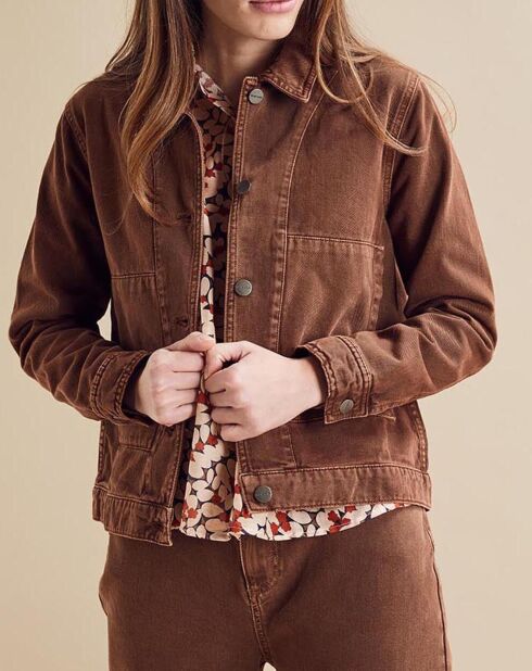 Veste en jean Up marron
