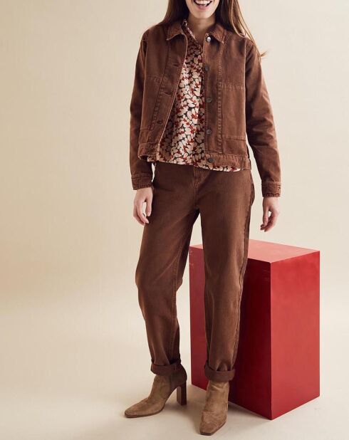 Veste en jean Up marron
