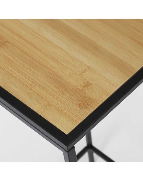 Sellette en bambou noir/beige - 70x30x30 cm