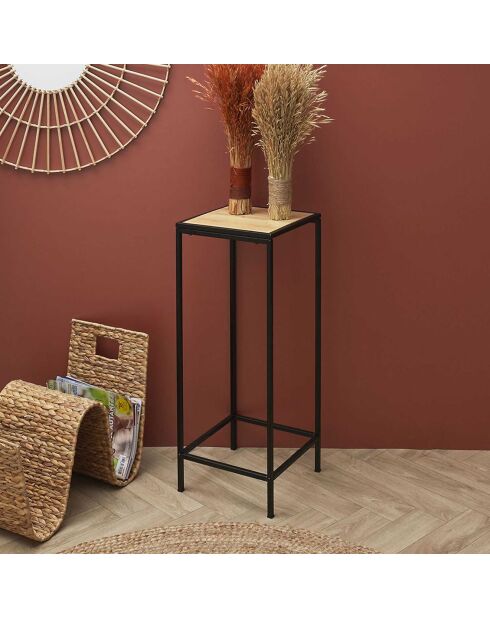 Sellette en bambou noir/beige - 70x30x30 cm