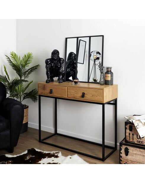 Miroir d'atelier noir - 61.5x65 cm