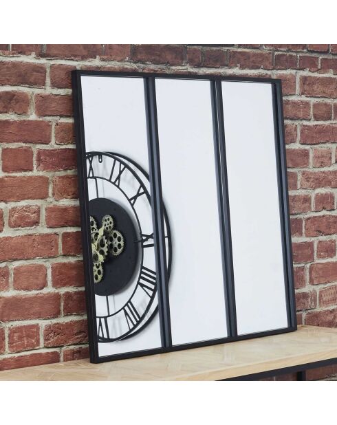 Miroir d'atelier noir - 61.5x65 cm