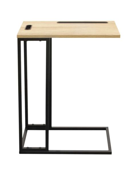 Table d'appoint bout de canapé noire - 48x62.5x28 cm