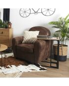 Table d'appoint bout de canapé noire - 48x62.5x28 cm