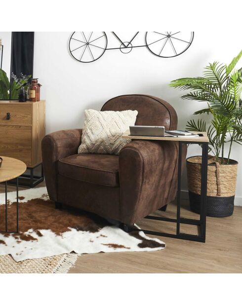 Table d'appoint bout de canapé noire - 48x62.5x28 cm